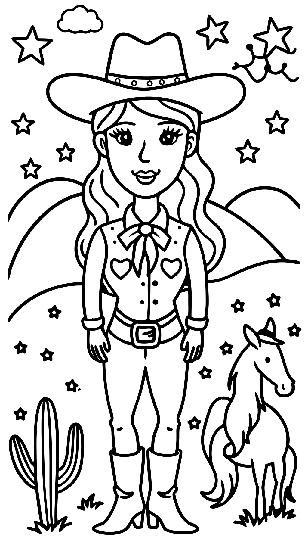 coloriage de cowgirl